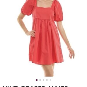 Draper James Red Puff Sleeve Dress